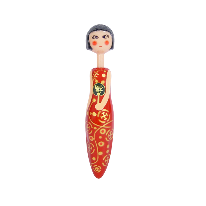Retractable ballpoint pen - Girl Pen CH/RD