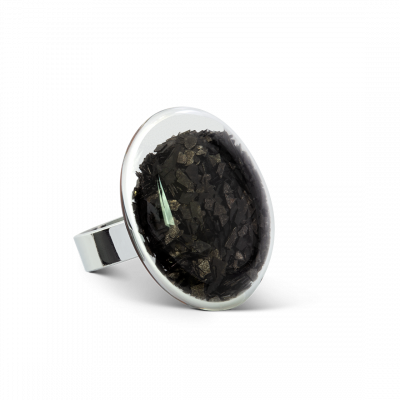 Glass ring - Galet Medium Paillettes