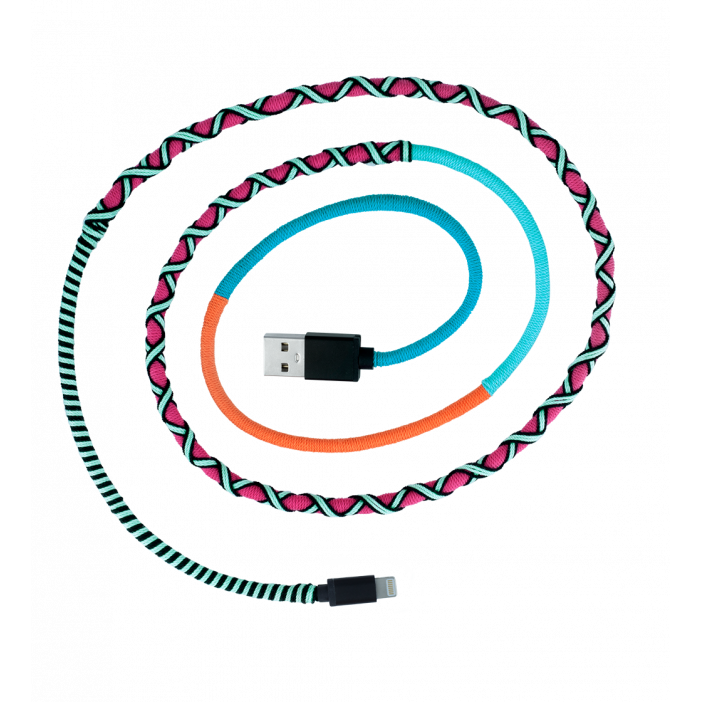 iPhone Cable - Salsa Pink / Blue