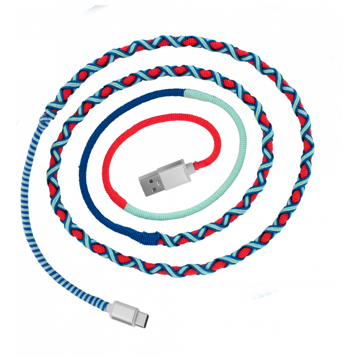 USB Type C Kabel - Salsa Blau / Rot