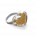 Anello in vetro - Coeur Nano Billes