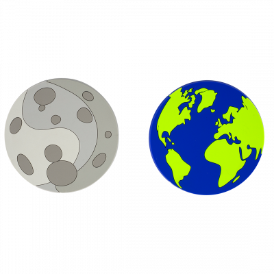 Set de 2 dessous de verre - Terre Lune Party Astronaute