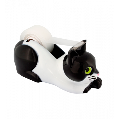 Klebebandabroller - Stick on Chat noir et blanc