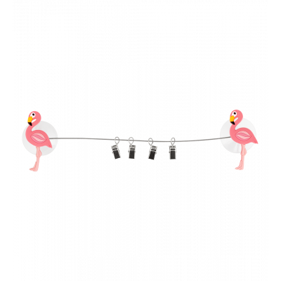 4 clips ventouse - Ani-clip Flamingo