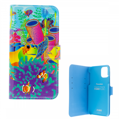 Coque à clapet pour iPhone 11 - I Wallet 11 Fluocéan