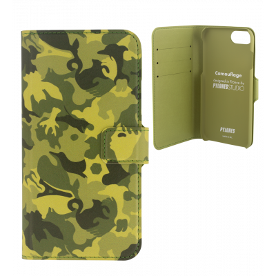 Coque à clapet pour iPhone 6, 6S, 7, 8 - Iwallet Camouflage Green