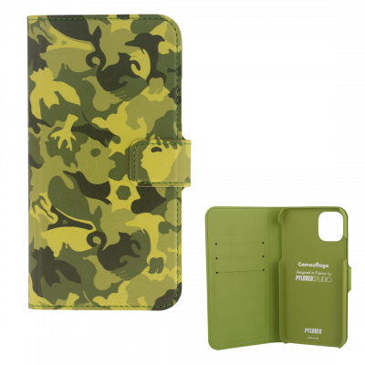 Coque à clapet pour iPhone 11 - I Wallet 11 Camouflage Green