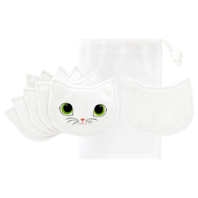 Set of 6 washable makeup remover discs - Beautycat White