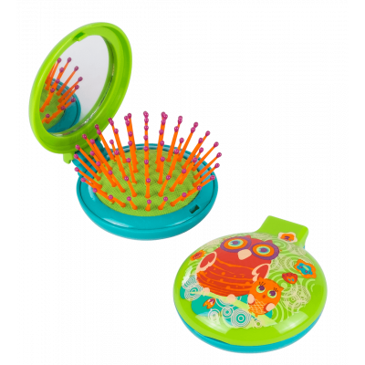 Brosse à cheveux miroir 2 en 1 - Lady Retro Enfants Owl