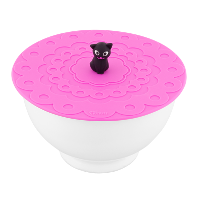 Couvercle silicone pour bol - Bienauchaud / Bienaufroid XL 15 cm Chat noir