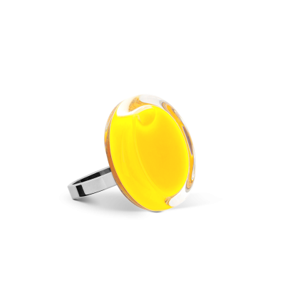Anello in vetro - Cachou Nano Milk Giallo
