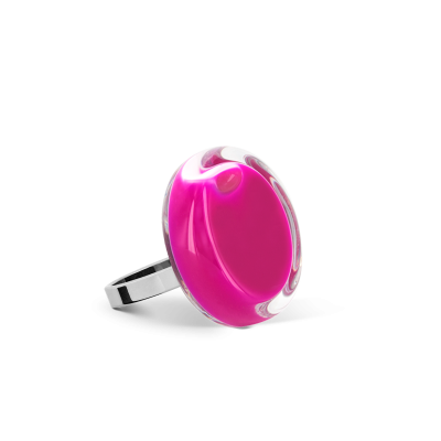 Anello in vetro - Cachou Nano Milk Fucsia