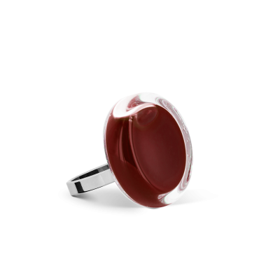 Anello in vetro - Cachou Nano Milk Cioccolato