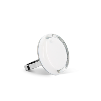 Anello in vetro - Cachou Nano Milk Bianco