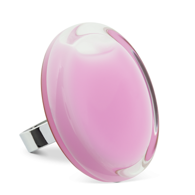 Bague en verre soufflée - Cachou Giga Milk Bubble Gum
