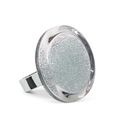 Glasring - Cachou Medium Billes Kristall