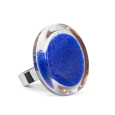 Glasring - Cachou Medium Billes Dunkelblau