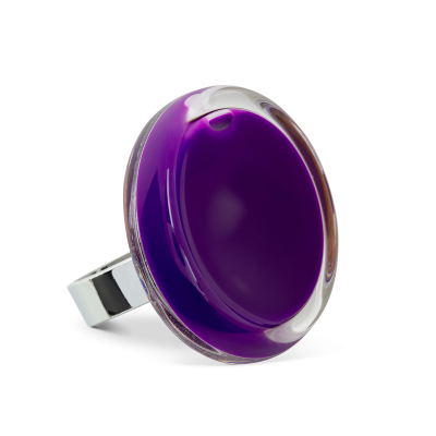 Bague en verre soufflée - Cachou Medium Milk Violet foncé