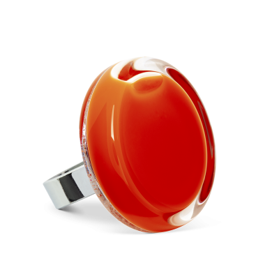 Bague en verre soufflée - Cachou Medium Milk Rouille