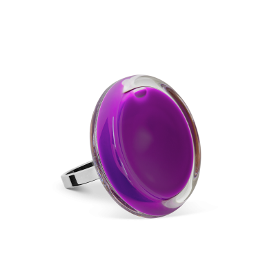 Bague en verre soufflée - Cachou Mini Milk Violet