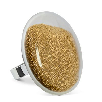 Glasring - Galet Giga Billes Gold
