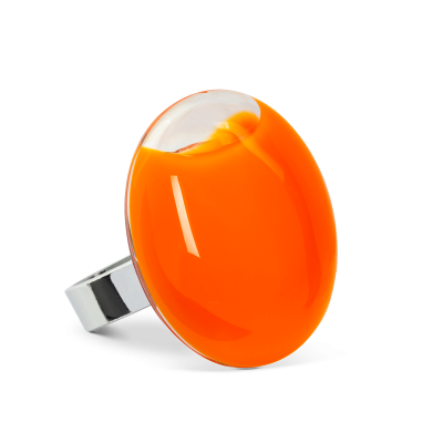 Glasring - Galet Medium Milk Orange