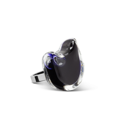 Anello in vetro - Gatto Nano Milk Nero