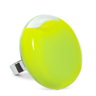 Glass ring - Platine Giga Milk Light Green