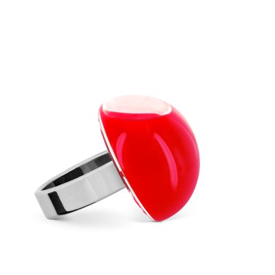 Glasring - Dome Mini Milk Hellrot