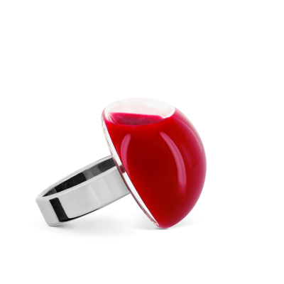 Glasring - Dome Mini Milk Dunkelrot