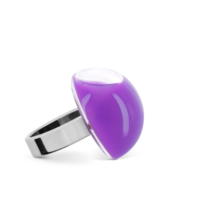 Glasring - Dome Mini Milk Violett