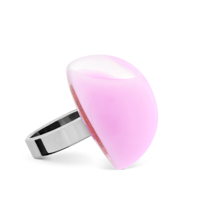 Glass ring - Dome Medium Milk Bubble Gum