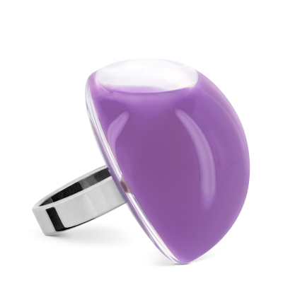 Glass ring - Dome Giga Milk Lilas