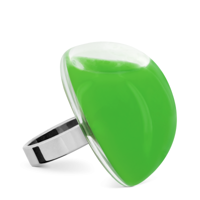 Glass ring - Dome Giga Milk Dark green