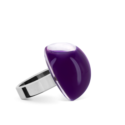 Glasring - Dome Mini Milk Dunkelviolett