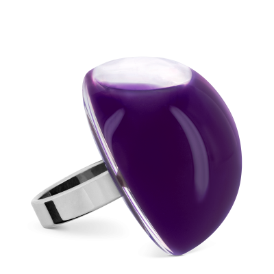 Glass ring - Dome Giga Milk Dark purple