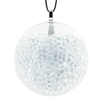 Pendentif en verre soufflé - Galet Medium Billes Cristal