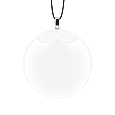 Pendentif en verre soufflé - Galet Mini Milk Blanc