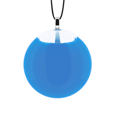 Pendentif en verre soufflé - Galet Mini Milk Bleu roi