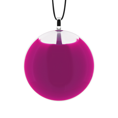 Pendentif en verre soufflé - Galet Mini Milk Fushia
