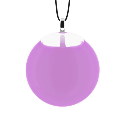 Pendentif en verre soufflé - Galet Mini Milk Lilas
