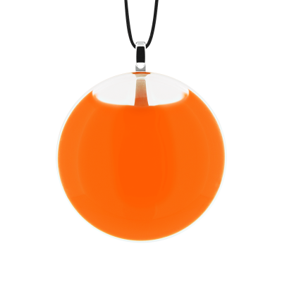 Pendentif en verre soufflé - Galet Mini Milk Orange