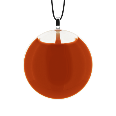 Pendentif en verre soufflé - Galet Mini Milk Rouille