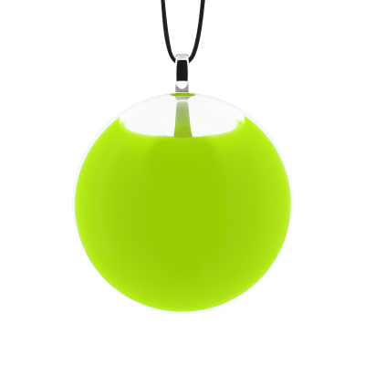 Pendentif en verre soufflé - Galet Mini Milk Vert Clair
