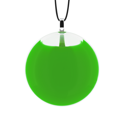 Pendentif en verre soufflé - Galet Mini Milk Vert foncé