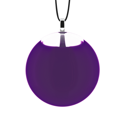 Pendentif en verre soufflé - Galet Mini Milk Violet foncé