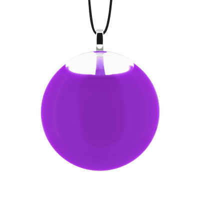 Pendentif en verre soufflé - Galet Mini Milk Violet