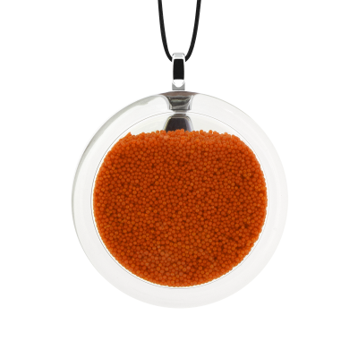 Pendentif en verre soufflé - Cachou Medium Billes Orange