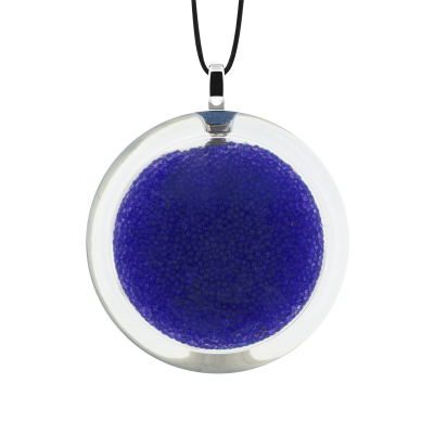 Pendentif en verre soufflé - Cachou Medium Billes Bleu Foncé