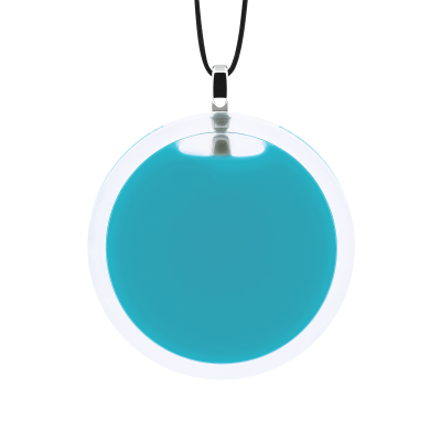 Pendentif en verre soufflé - Cachou Medium Milk Turquoise